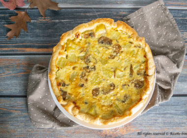 Torta salata funghi, patate e speck Bimby