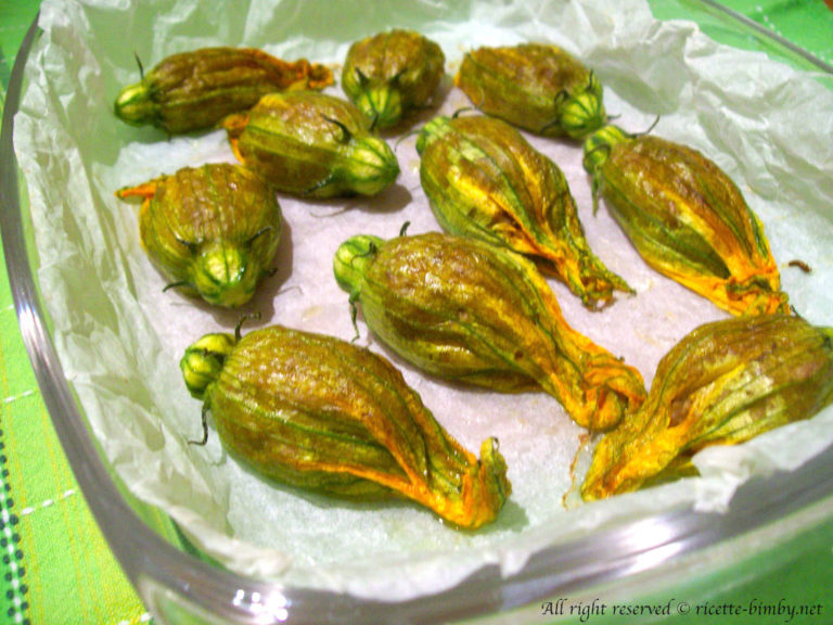 Fiori di zucca ripieni Bimby