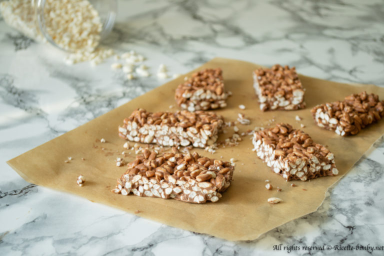 Barrette di cioccolato e riso soffiato Bimby