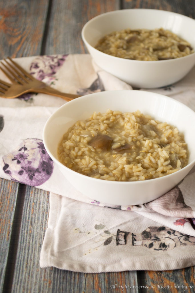 Risotto integrale alle melanzane bimby