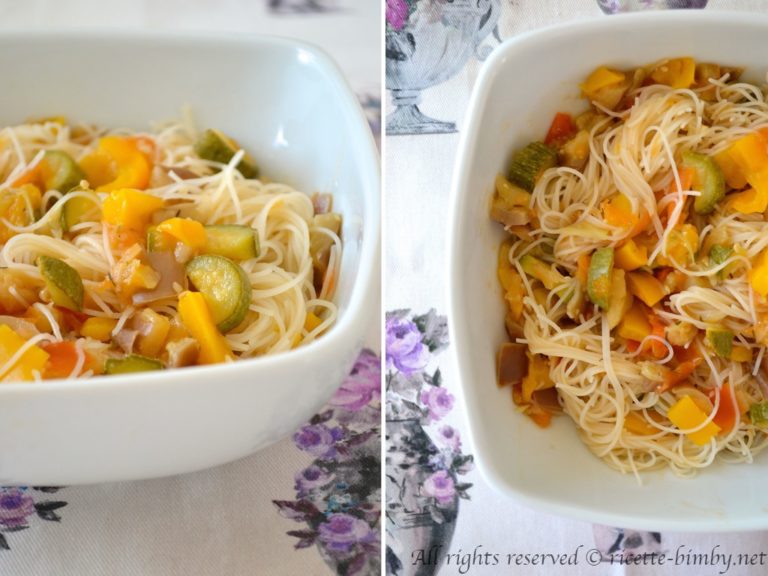 Spaghetti di riso con verdure Bimby