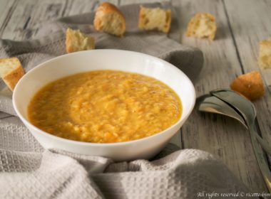 Zuppa di zucca e lenticchie rosse Bimby