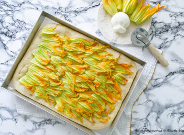 Focaccia con fiori di zucca Bimby