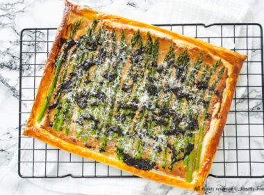 Torta salata asparagi e aglio nero Bimby